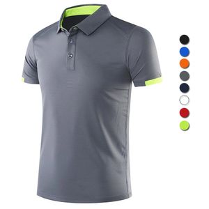 Polo de sport d'été pour hommes, séchage rapide, T-shirt à manches courtes, revers de tennis, course en plein air, chemise de golf ultra-mince et respirante 240130
