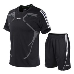 Zomersportpak Heren Plus Size Sportkleding Ijszijde Shorts met korte mouwen Tweedelige set Fat Man Running Ivx2