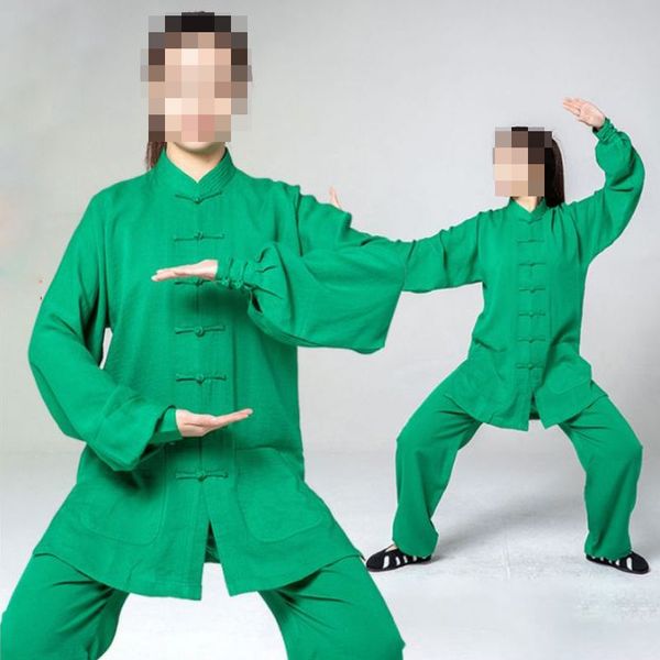 Summerspring 22Color Unisexe Lin de haute qualité Wudang Tai Chi Suits Kungfu Martial Arts Uniforms Taiji Clothing Ensemble Bleu / Orange