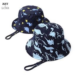 Chapeau d'été imprimé dinosaure pour garçons et filles, chapeaux de soleil de pêcheur pour enfants en plein air, casquette Panama pour enfants de 1 à 8 ans, accessoires 220630