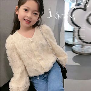 Zomer Spring Fashion Baby Girls Lace Gauze Coat 3d Flowers Single-Breasted Children Jackets Kids Outfits 2-13 jaar 240521