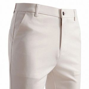 Zomer Lente Mannelijke Casual Broek Busin Pak Broek Kaki Klassieke Heren Dr Broek Flexibele Kantoor Kleding 49Zm #