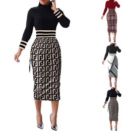 Summer printemps Nouveau femme à coude haut de coude à coude à collier haute robe hanche enveloppée Business Business Ol Style Bodycon Long Marive Crayon Robes décontractées jupe pour filles Lady