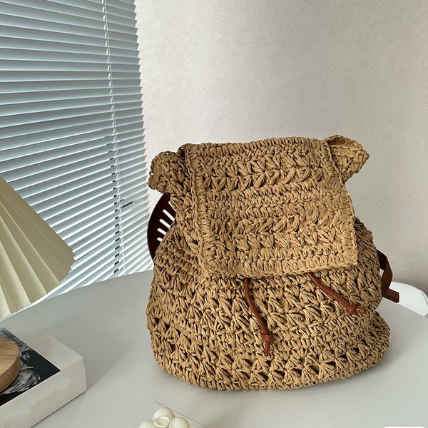 Été paille sac à dos sac de messager épaule femmes école classique sacs de créateurs sacs à main cosmétiques Shopping bandoulière