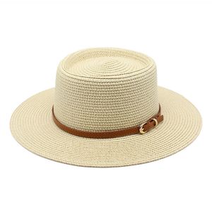 Chapeau de paille d'été femmes hommes plage bord de mer voyage chapeau à large bord femme vacances Protection solaire Panama chapeau