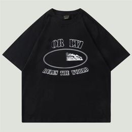 Verano streetwear camisetas casuales para hombres harajuku carta velero impreso camisetas hip hop algodón suelta camiseta de manga corta unisex 220629