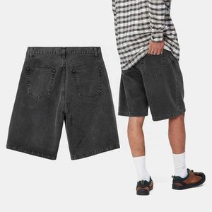 Summer Streetwear Vintage korte halve broek losse werk shorts mode heren Jorts baggy denim Jean mannen