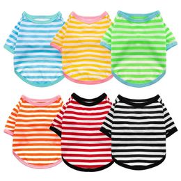 Summer Stripe Dog Tshirt Chaleco Pet Clothing for Small Dogs Yorkshire Terrier Shih Tzu Camisas Puppy Cat Clothes Chaleco Para Perro 240411