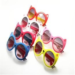 Style d'été 2017 Nouvelle Haute Qualité Enfants UV lunettes de Soleil de Bande Dessinée Chat Formes Animales lunettes de Soleil Lunettes Pour Enfants 24 pcs Lot299W