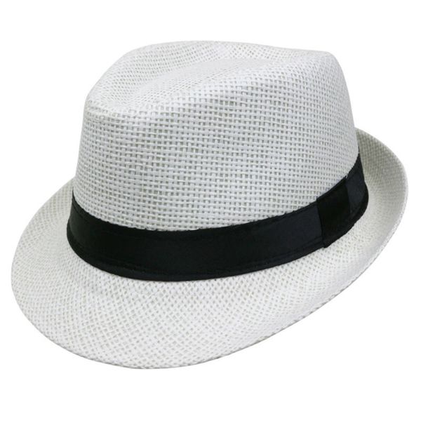 Estilo de verano niño sombrero para el sol playa trilby sombrero para el sol paja gorra de Panamá para niño niña apto para niños niños 54 cm mezcla al por mayor 6 piezas / lote
