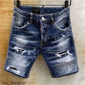 Zomerstijl beroemd merk Italië Jeans Men shorts Denim broek rechte verf slank blauw gat voor 210723 dsquares dsqureditys 2 dsquards dmk1