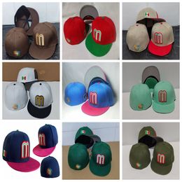 Estilo de verano Gorra México M Capas de béisbol Bone Men Brand Hiphop unisex de alta calidad Sombreros ajustados cerrados