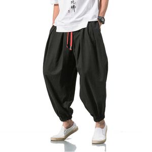 Zomer stijl harembroek mannen Chinese stijl casual losse katoenen linnen sweatbroek jogger broek Streetwear broek ABZ397 210702