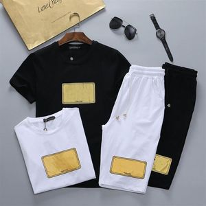 Zomerpak T-shirt Gouden Handtekening Zegel Vrijetijdsbesteding Heren Korte Mouw Shorts243G