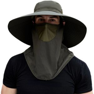 Zomer Zonnehoed voor Mannen Opvouwbare Cowboyhoed Grote Rand Emmer Cap Outdoor Anti-UV Wandelen Vissershoed Gezicht Nekbescherming Panama 240125