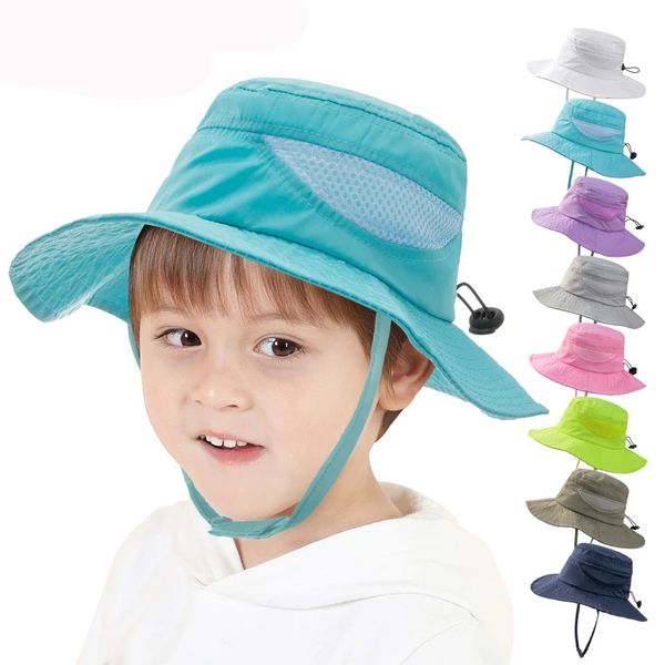 Chapeau de soleil d'été enfants Protection seau chapeau pour filles garçons maille plage pêcheur enfants casquette bébé accessoires 1-4Y