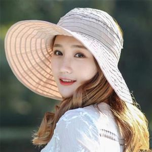 Chapeau de soleil d'été pour femmes, casquette pliable à enrouler à large bord, ne pas déranger, chapeau de plage brodé, casquette de paille souple, Sun258S