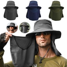 Chapeaux de soleil d'été UV Protection Extérieur Hunting Fishing Cap pour hommes Femmes Randonnée Camping Visor Bucket Bucket Fisherman amovible 240403