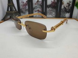 Lunettes de soleil d'été Designer Femme Homme Unisexe Mode Carti Buffalo Corne Lunettes Rétro Argent Or Métal Thé Bois Bambou Cadre Femmes Design bon