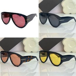 Zomer Bronson zonnebril Modeheren Damesontwerper Acetaat Ovaal Volledig frame Hoogwaardige Retro Classic Casual Beach-bril FT1044 met originele doos