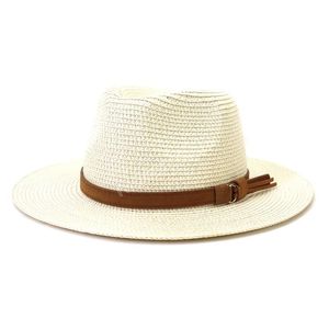 Zomer sunhat strand hoed jazz stro hoed vrouwen brede rand hoeden vrouw man panama cap vrouwelijke mannelijke outdoor casual caps mode vakantie zon bescherming sunhats groothandel