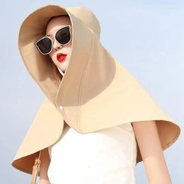 Chapeau de protection solaire d'été pour femmes, pare-soleil anti-ultraviolet, protection du cou, châle, couvre-visage, pêcheur, 240309