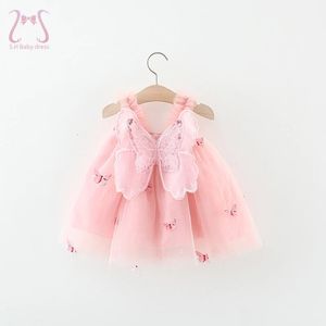 Zomer lieve babymeisje mouwloze jurk prinses verjaardagsfeestje avondjurken mooie vlinder kinderen kleding voor kinderen 240403