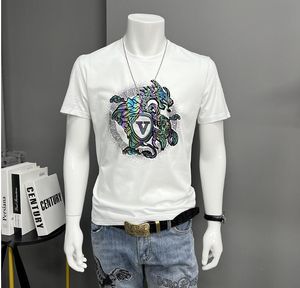 T-shirt d'été pour hommes blanc noir coton à manches courtes t-shirts homme garçon haut surdimensionné vêtements pour hommes en vrac