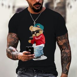 T-shirt d'été hommes Animal Lion impression 3d mode haut à manches courtes Micro élastique Sport Fitness T-shirt pour hommes