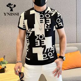 Camiseta de verano para hombre, camiseta informal cómoda y transpirable con letras impresas, camisetas de cuello redondo, ropa social para hombre wei 220622