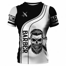 T-shirt d'été hommes chemise 3D Barber vêtements personnalisés O cou surdimensionné décontracté à manches courtes Top Cool Punk Streetwear pour hommes Tees M4uO #