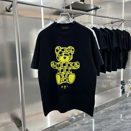 Camiseta de verano Camiseta de manga corta Camisetas de diseñador para hombre Sudadera con cuello redondo Hombres Mujeres Oso estampado Streetwear Camiseta de gran tamaño Polo de algodón de alta calidad