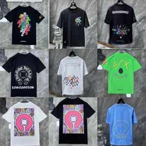 Zomer T-shirts Klassiekers Heren t-shirts Hart Hoge kwaliteit Merk Ronde hals Chromes Korte mouwen Tops Tees Ch T-shirts Trui Casual Hoefijzer Sanskriet Kruisprint ew3