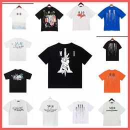 T-shirts d'été Designer T-shirts pour hommes Ink Splash Flow Paint Designers Couples A Miri Chemises de luxe à manches courtes Hip Hop Streetwear Amirs Tees Lettre Imprimer Tops 999