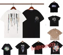 T-shirts d'été Designer Mens T-shirts Ink Splash Flow Paint Designers Couples A miri Chemises De Luxe À Manches Courtes Hip Hop Streetwear A miris Tees f1