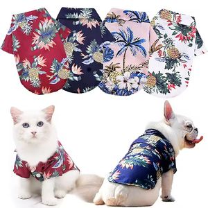 T-shirts d'été de style hawaïe chemise de plage respirant vêtements de compagnie de compagnie de compagnie de coco coco-nacutiers ananas chemises chat chien polo vêtements xs-5xl ph88