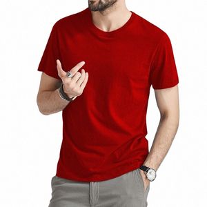 T-shirts d'été hommes hommes T-shirts Cott Cool court t-shirt femmes plaine solide T-shirts Top femme rouge t-shirt hommes col rond grande taille 5XL K76Z #