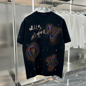 T-shirts d'été designer pour hommes t-shirts en coton lettre imprimé peinture graffiti