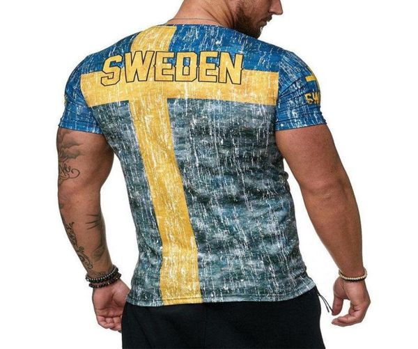 T-shirts d'été Jerseys de drapeau espagnol chemise lettre suédoise 3D Printing Men039s Tshirt Streetwear Streetwear Vêtements décontractés 8345365