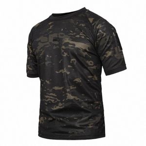 Été tactique Camoue T-shirt hommes séchage rapide armée Combat T-shirt décontracté respirant Camo O-cou militaire TShirt grande taille 5XL c5fS #