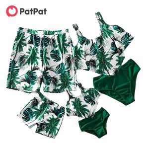 Zomer Tankini Tropical Plant Print Matching Swimsuits 210528