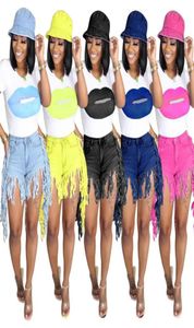 Zomer Tassel Jeans Dames Trainingspakken Gedrukt Lip T-shirt Tweedelige set Solid Color Yoga Outfits Gym Kleding Ps Maat Sportwear3865230