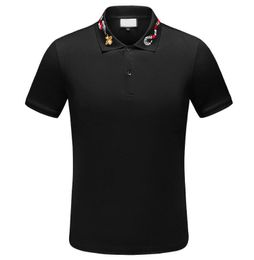 Summer Tee T-Shirt Pour Hommes Designer Polos High Street Broderie Jarretière Serpents Petite Abeille Imprimer Vêtements Hommes Classique Polos Chemise