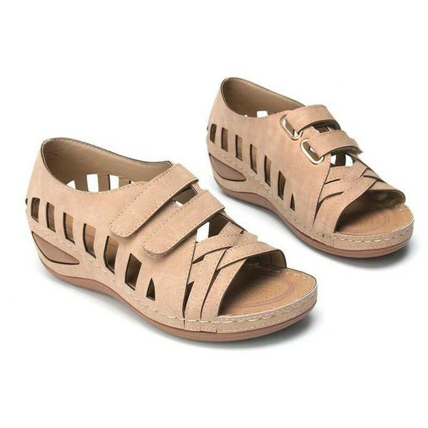 Sandales de tempérament d'été Femme Design Tête ronde antidérapante Feuille de poisson Chaussure Femme Femme Casual Sandalias Dames Taille 35-43 210611