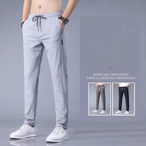 Pantalons décontractés de soie mince de glace mince hommes femmes pantalon sportif coulant pantalon entraîneur jogging pantalon long gym joggers joggers fitness swep-swetspants de survêtement m-5xl