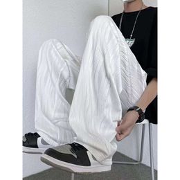 Pantalon recadré de la soie glaciaire mince pour la marque à tendance Instagram pour hommes Pi Shuai Version coréenne décontractée