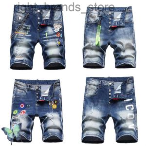 Pantalones cortos de los hombres delgados de verano Pantalones cortos Hip Hop Fashion Bell Bellings para hombres Shorty Jeans Shorts Con Pinta W220806