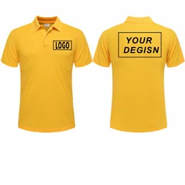 Verano Mangas cortas delgadas Polo Camisa barata Casual Top personalizado Impreso bordado Texto Logo Versátil Camisa transpirable Unisex S22C #