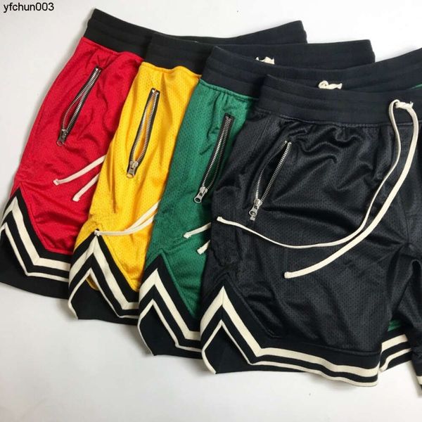 Pantalones cortos delgados de verano de malla pantalones cortos de baloncesto de baloncesto para hombres que corren entrenamiento de baloncesto