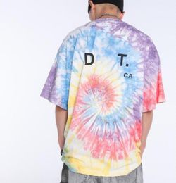 Été Tie-dye Hommes Plus T-shirts avec Lettres Mode Respirant Tee Hauts Hip Hop Hommes Femme Streetwear Multi Styles